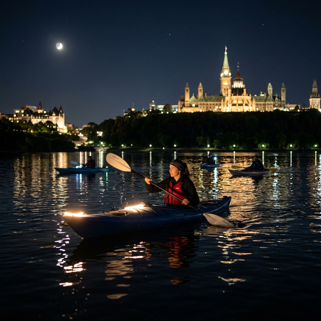 Light at Night Kayaking