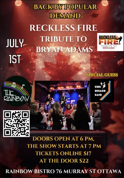 Live with Reckless Fire Tribute to Bryan Adams